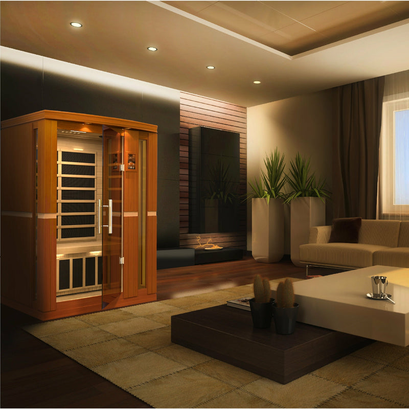 Golden Designs Dynamic "Vittoria" 2-person Low EMF Far Infrared Sauna DYN-6220-01